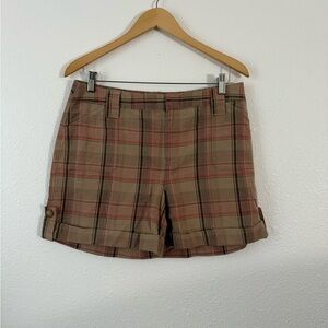 Apt. 9 Women's Plaid Cargo Shorts - Tan and Red